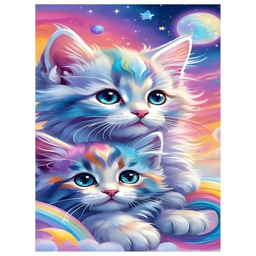 Daisen Art Diamond Painting Katze - Diamant Painting Bilder, Diamond Painting Erwachsene Set Tiere für Geschenk und Zuhause Wanddekoration 30x40cm von Daisen Art