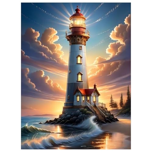 Daisen Art Diamond Painting Leuchtturm - Diamant Painting Bilder, Diamond Painting Meer, Diamond Painting Erwachsene Set für Geschenk und Zuhause Wanddekoration 30x40cm von Daisen Art