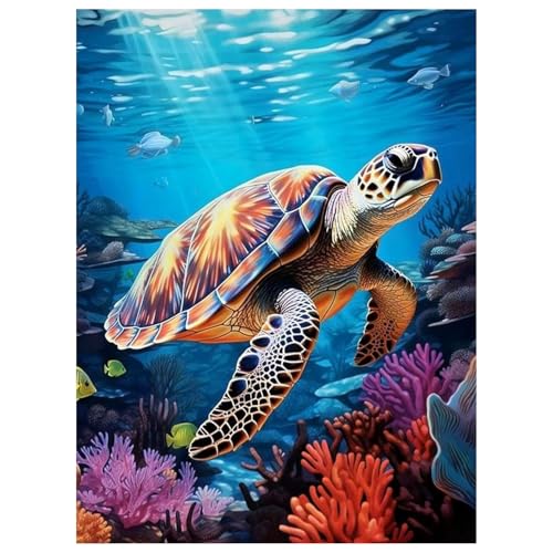 Daisen Art Diamond Painting Schildkröte - Diamant Painting Bilder, Diamond Painting Erwachsene Tiere für Geschenk und Zuhause Wanddekoration 30x40cm von Daisen Art