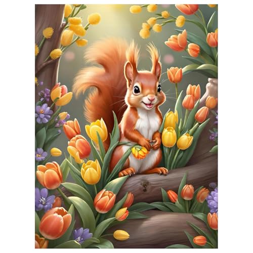 Daisen Art Diamond Painting Tiere - Diamant Painting Bilder, Diamond Painting Eichhörnchen, Diamond Painting Erwachsene für Geschenk und Zuhause Wanddekoration 30x40cm von Daisen Art