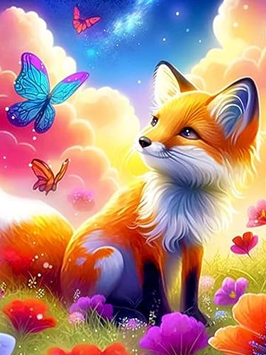 Daisen Art Foxes Diamond Painting Kits,DIY 5D Diamant Painting Erwachsene,Foxes Diamont Painting Set for Gift Home Wall Decor(30x40cm) von Daisen Art