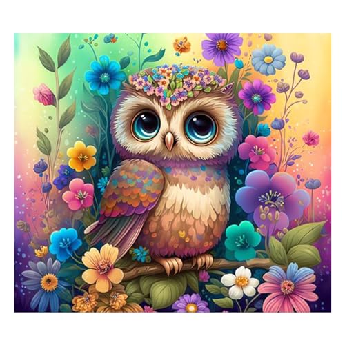 Dasin Art Owl Diamond Painting Erwachsene Eule Diamont Painting Kinder Cartoon Diamant Painting Bilder 5D Diamond Painting Eule for Home Wall Decor 35x35cm von Daisen Art