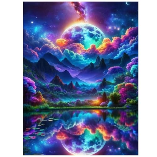 Diamant Painting Bilder, 5D Diamond Painting Erwachsene, Mond Diamond Painting Set, Geeignet als Wanddekoration für Zuhause 30x40cm von Daisen Art