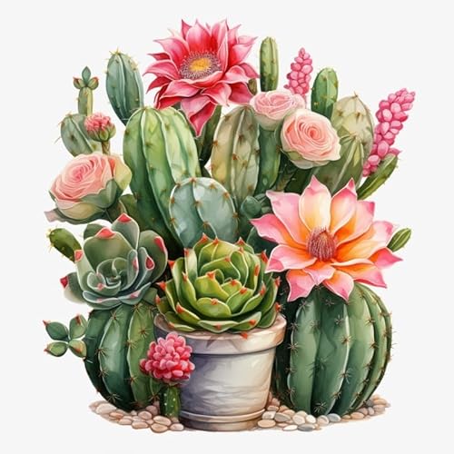 Diamond Painting Erwachsene Cactus Diamant Painting Bilder Kaktus Diamond Painting Set für Wanddekoration 5D Diamond Painting Bilder für Erwachsene Anfänger 35x35cm von Daisen Art