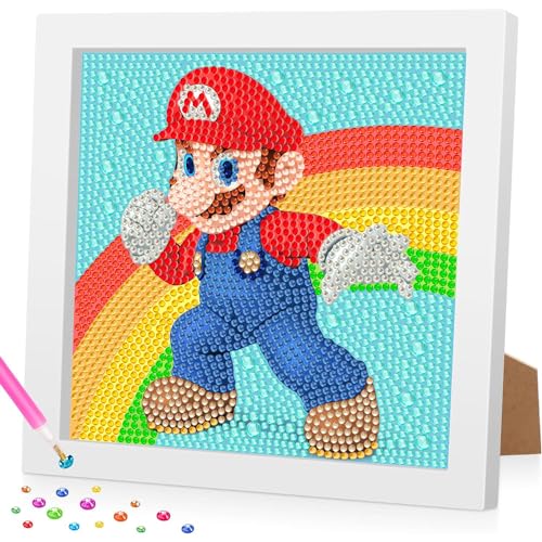 Diamond Painting Kinder with Frame,5D Diamond Painting Set,Diamont Painting Children Kits,Gem Arts Craft for Home Wall Decor 18 * 18cm von Daisen Art