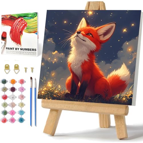 Fuchs Malen Nach Zahlen Kinder, Fuchs Malen Nach Zahlen mit Rahmen, Paint by Numbers Tiere, Fuchs Malen Nach Zahlen ab 6 für Geschenk und Home Decor 20x20cm Fuchs Malen Nach Zahlen Kinder, Fuchs Malen Nach Zahlen mit Rahmen, Paint by Numbers Tiere, Fuchs Malen Nach Zahlen ab 6 für Geschenk und Home Decor 20x20cm von Daisen Art