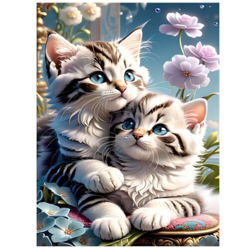 Katze Diamant Painting Bilder, Katze 5D Diamond Painting Erwachsene, Katze Diamond Painting Set, Geeignet als Wanddekoration für Zuhause 30x40cm von Daisen Art