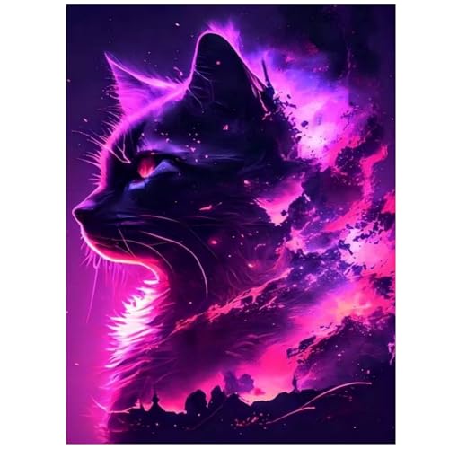 Katze Diamant Painting bilder, 5D Diamond Painting Erwachsene, Katze Diamond Painting Set, Geeignet als Wanddekoration für Zuhause 30x40cm von Daisen Art