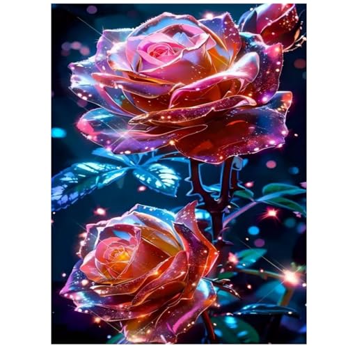 Rose Diamond Painting Set, Rose Diamant Painting Bilder, 5D Diamond Painting, Geeignet als Wanddekoration für Zuhause 30x40cm von Daisen Art