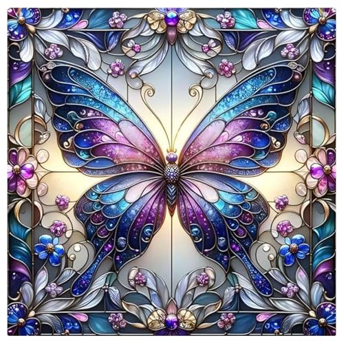 Schmetterling Diamant Painting Bilder Schmetterling 5D Diamond Painting Erwachsene Schmetterling Diamond Painting Set Glasmalerei als Wanddekoration für Zuhause 35x35cm von Daisen Art