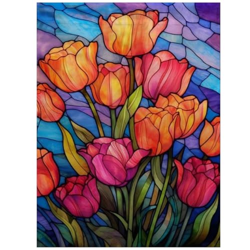 Tulpe Diamant Painting Bilder, 5D Diamond Painting Erwachsene, Blumen Diamond Painting Set, Geeignet als Wanddekoration für Zuhause 30x40cm von Daisen Art