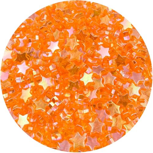 Daiyifiy Acryl-Sternperlen, Sternform, Kristall-Sternperlen für Schmuckherstellung, Armband, Ohrringe, Halsketten, Schlüsselanhänger (107 - Orange/Gelb, AB), 400 Stück von Daiyifiy