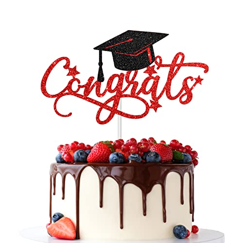 Dalaber Congrats Cake Topper, Congrtas 2023 Grad Party Dekoration, Klasse 2023 Abschlussfeier Zubehör, Glückwünsche High School/College Graduation Kuchen Dekor von Dalaber