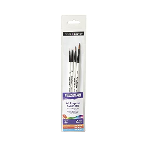 Daler Rowney 212540007 Graduate Detail-Pinsel, Synthetik, 4 Stück von Daler Rowney