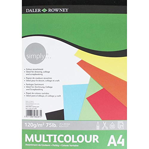 Daler Rowney 438432400 Simply Colour Block A4 120G 21SH, gelb von Daler Rowney