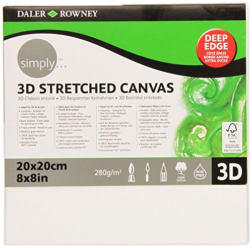 Daler Rowney 515082020 - Simply Canvas 3D, 20 x 20 cm von Daler Rowney