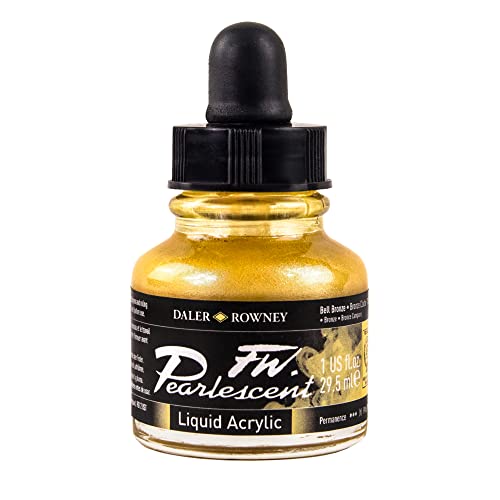 Daler – Rowney FW Flüssigflasche, Acrylperlen, 29,5 ml, Bell Bronze von Daler Rowney