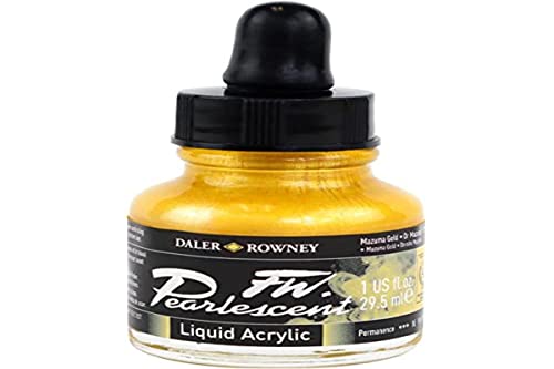 Daler – Rowney FW Flüssigflasche, Acrylperlen, 29,5 ml, Mazuma Gold von Daler Rowney