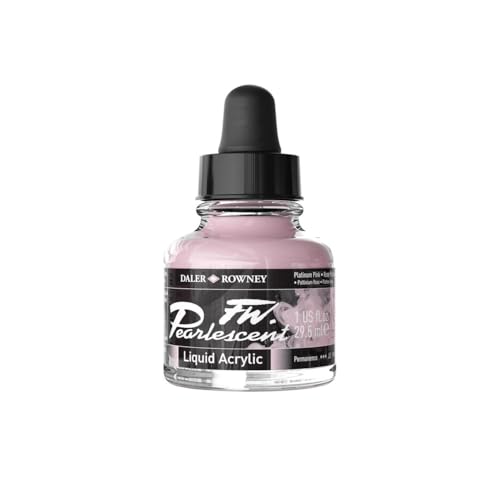 Daler Rowney FW Tinte mit Acrylperlen-Effekt, 30 ml, Platinrosa von Daler Rowney