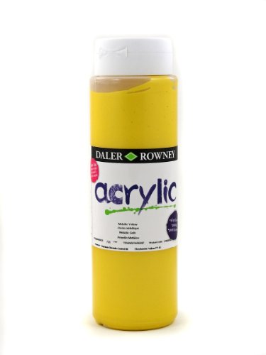 Daler-Rowney Graduate Acrylfarbe, 500-ml-Flasche, Metallic Gelb von Daler Rowney