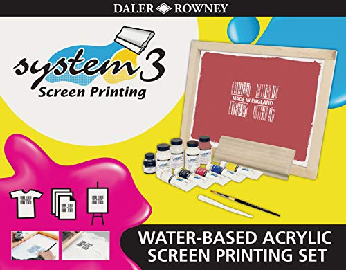 Daler Rowney System3 Siebdruck-Einführungsset auf Wasserbasis, transparenter Siebdruck, Boxgröße 54,3 x 42,3 cm von Daler Rowney