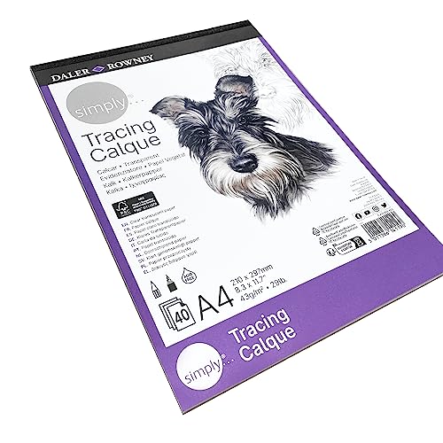 Daler Rowney – Tracing Paper Pad – 60gsm – 40 Pages – A4 Portrait – Made in England von Daler Rowney