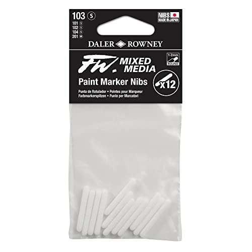 FW Daler-Rowney Mix Media Paint Marker, rund, 1-2 mm, 12 Stück, weiß von Daler Rowney