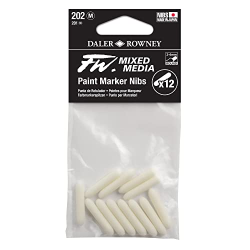 FW Daler-Rowney Mix Media Paint Marker, rund, 2-4 mm, 12 Stück, weiß von Daler Rowney