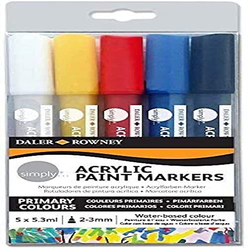 SIMPLY Daler Rowney 126300903 Acrylfarben-Marker, 5 x 5,3 ml, 5 Stück von Daler Rowney