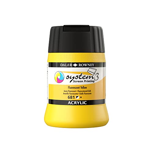 SYSTEM3 Siebdruck, 250 ml, fluoreszierend, Gelb von Daler Rowney