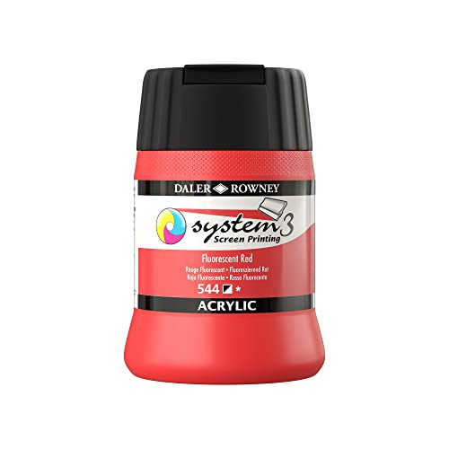 SYSTEM3 Siebdruck, 250 ml, fluoreszierend, Rot von Daler Rowney