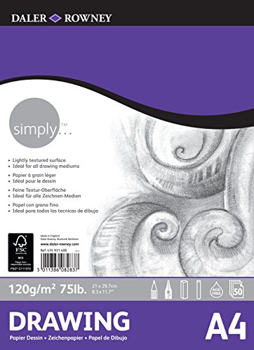 Simply Zeichenblock, A4, 120 g, 50SH von Daler Rowney