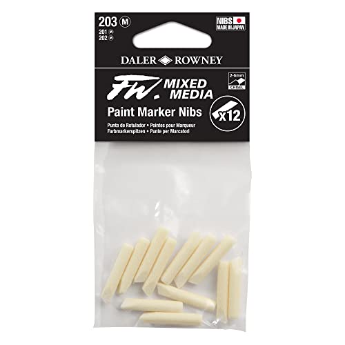 WF Daler Rowney FW Mixed Media Paint Marker Feder, Meißel 2-4 mm, 12 Stück von Daler Rowney