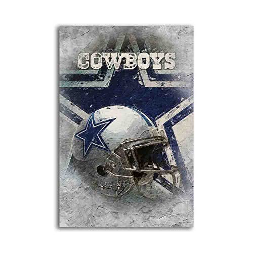 Dallas City Kunstdruck auf Leinwand, Motiv: Sportliche Cowboys, Motiv: American Football, Helm, Gemälde, modernes Zuhause, Wohnzimmer, Büro, Wanddekoration, Geschenk (Cowboys, Leinwandrolle, 40,6 x 61 von Dallas City