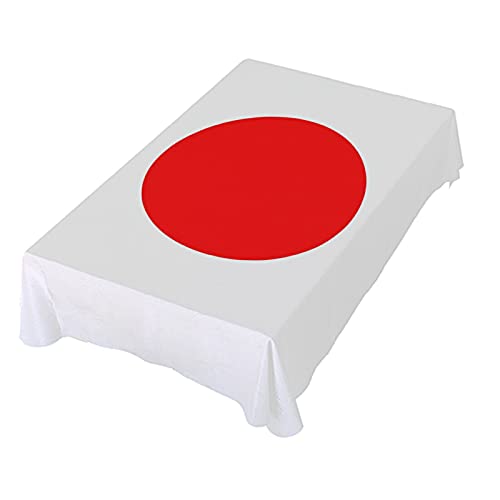 Dallonan Tischdekoration für Party, japanische Flagge, rechteckige Tischdecke, Polyester-Tischdecke, quadratischer Tisch, 152,4 cm, für Abendessen Tischdekoration von Dallonan