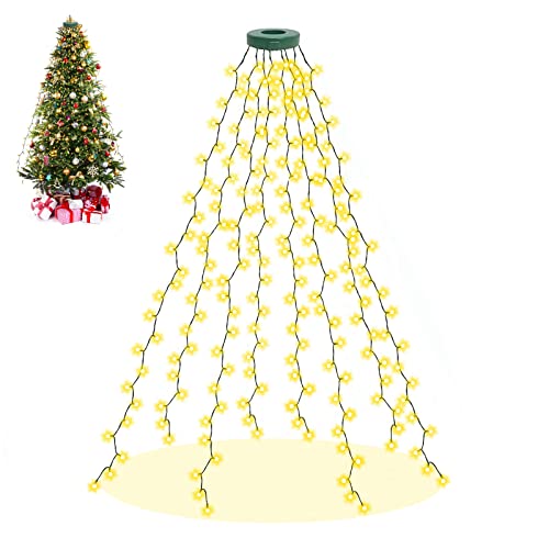 Dalugo Lichterkette Weihnachtsbaum Warmweiß, 2m 280 LED IP44 Wasserdichte Außen Weihnachtsbeleuchtung mit 6h Timer, Speicherfunktion, 8 Beleuchtungsmodi für 5-9ft Weihnachtsbaum von Dalugo