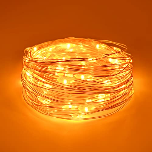 Dalugo Orange Lichterkette Batterie, 5m 50 LED Orange Innen Lichterketten mit Batterie für Halloween, Weihnachten, Wohnkultur von Dalugo