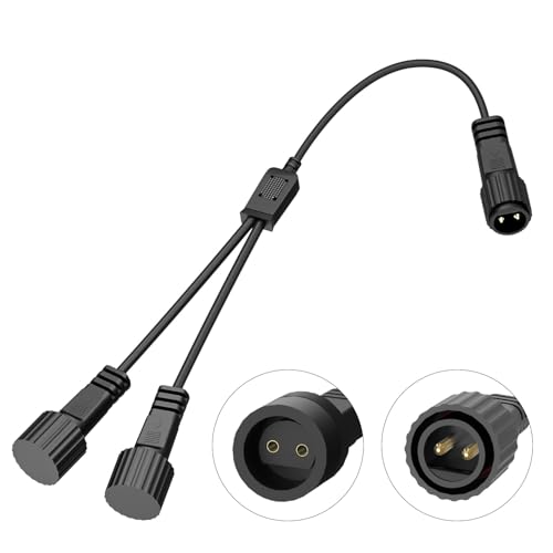 Dalugo Lichterkette Verteiler, IP65 Wasserdicht 2 Pin Verlängerungskabel Anschluss für Außen Weihnachtsbeleuchtung, Eiszapfen Weihnachten Lichter, Vorhang Lichter, Netz Lichter, G40 Globe Lichter von Dalugo