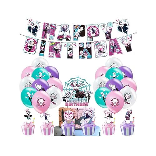 Geburtstag Party Deko Gwen Stacy Geburtstag Party Deko Female Spiderman Luftballons Geburtstag Spider Gwen Geburtstag Luftballons Female Spiderman Kuchen Topper Spider-Gwen Geburtstag Girlande von Damoff