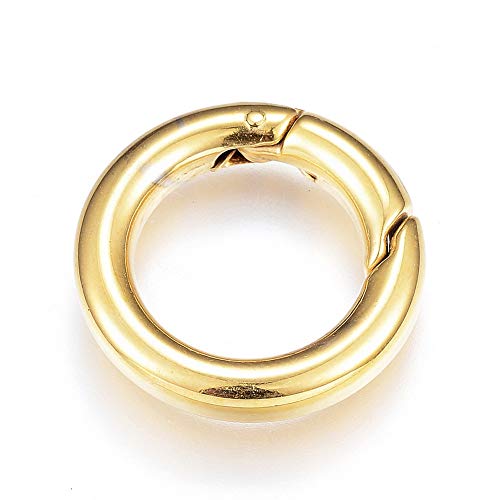 DanLingJewelry 10 Stück goldene Farbe 20 mm Edelstahl Federtorringe Metall O-Ringe Kreis-Verschlüsse Verbindungsstücke für Schmuckherstellung Geldbörse Schlüsselanhänger von DanLingJewelry