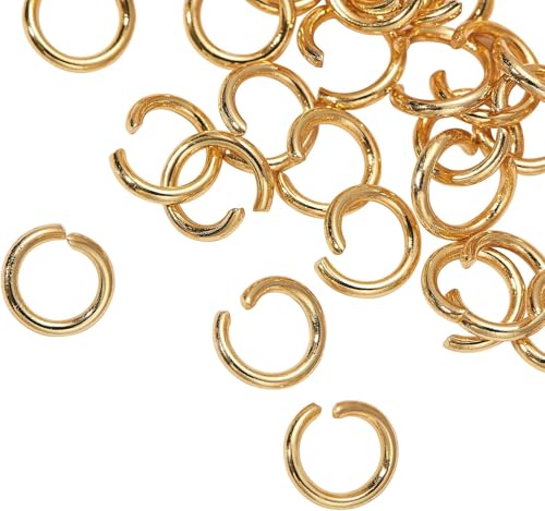 DanLingJewelry 200 Stück goldene Farbe Edelstahl 20 Gauge offene Binderinge 5 mm für Schmuckherstellung Verbindungsstücke Schmuck Fundstücke von DanLingJewelry