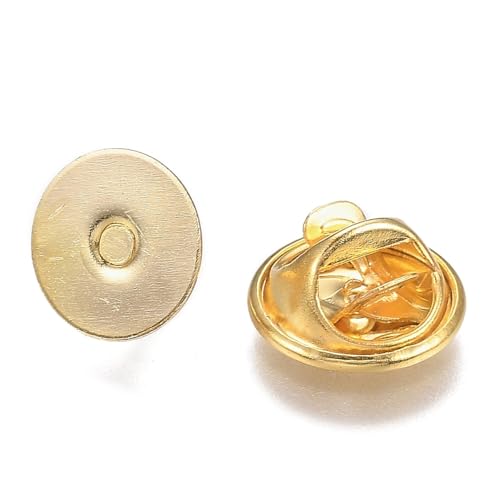 DanLingJewelry 50 Stück goldfarbene Messing-Brosche mit Schmetterlingsverschluss, Ersatz-Brosche für Bastelarbeiten, Schmuckherstellung von DanLingJewelry