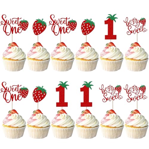 12 Stück Tortendeko Erdbeere, Cupcake Topper Obst, Obst Erdbeer Cupcake Topper Obst Kuchen Topper Kuchen Picks Erdbeer Cupcake Dekoration für Geburtstagsfeier Dekorationen 12 Stück Tortendeko Erdbeere, Cupcake Topper Obst, Obst Erdbeer Cupcake Topper Obst Kuchen Topper Kuchen Picks Erdbeer Cupcake Dekoration für Geburtstagsfeier Dekorationen von Danbghyuo