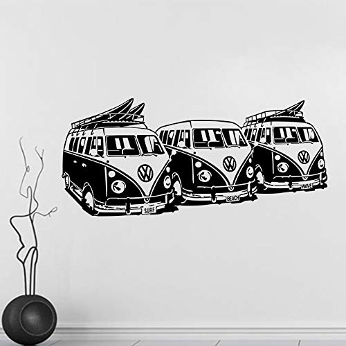 Retro VW Campingbus Wandsticker, abziehbare Vinyl-Verzierungssticker, für Wohnzimmer, Schlafzimmer usw., um eine nostalgische Atmosphäre zu schaffen 58x130cm von DangHui