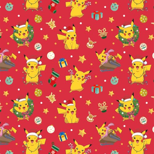 Danilo Promotions Ltd Pokemon Weihnachten Geschenkpapier - 4 Meter Rolle Wrap Pokemon Weihnachten von Danilo Promotions LTD