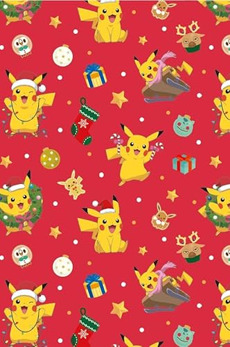 Danilo Promotions Pokemon Geschenkpapier, 4 Blatt 4 Tag Pokemon Wrap, Weihnachten Pokemon Wrap Bögen, Multi von Danilo Promotions LTD