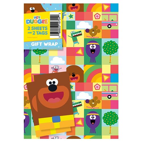 Hey Duggee Geschenkpapier, 2 Bögen, 2 Etiketten von Danilo Promotions LTD