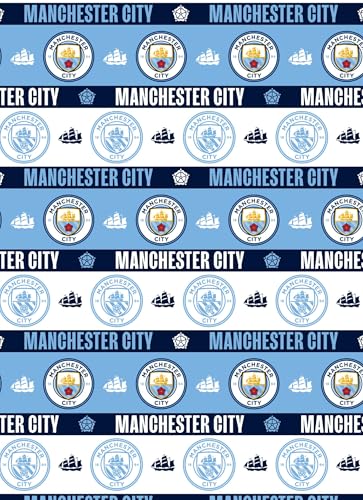 Manchester City FC Geschenkpapier auf Rolle, 3 m, Fußball-Geschenkpapier von Danilo Promotions LTD