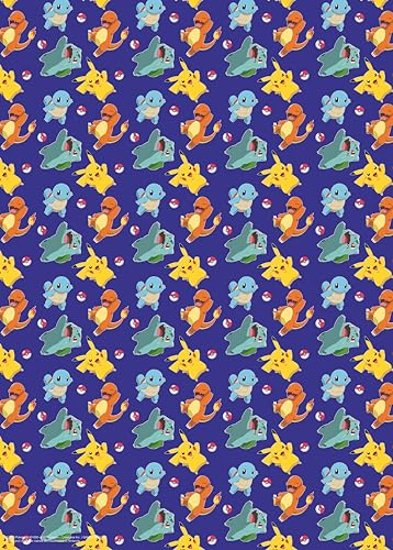 Pokemon Geschenkpapier 2 m Rolle Wrap Pokemon Blau Geschenkpapier von Danilo Promotions LTD