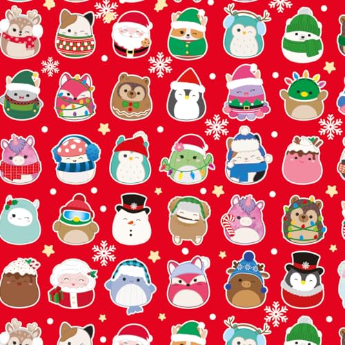 Squishmallow Weihnachtsgeschenkpapier - 4 Meter Rolle Wrap Squishmallow Weihnachten von Danilo Promotions LTD